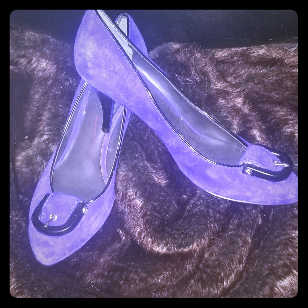 Nine West Purple Suede Heels Size 9